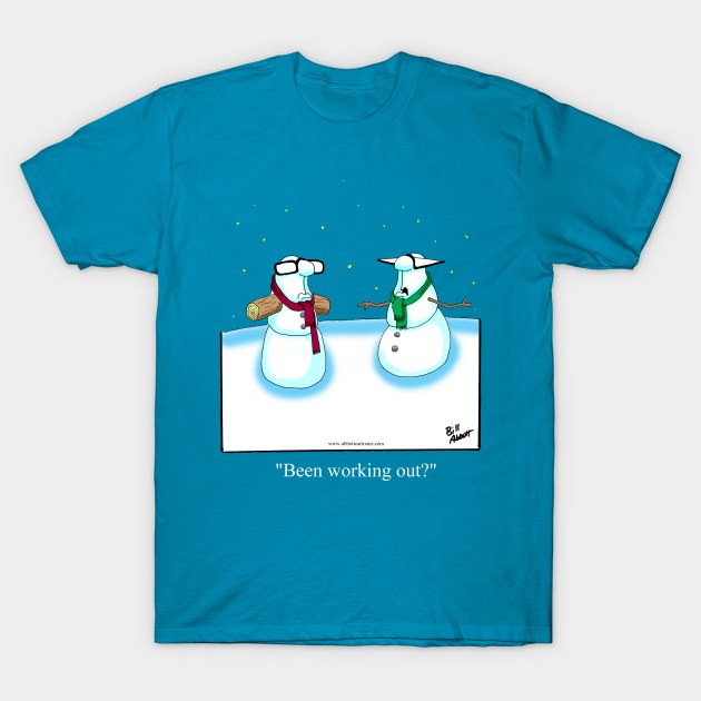 Funny Spectickles Christmas Snowman Cartoon T-Shirt by abbottcartoons